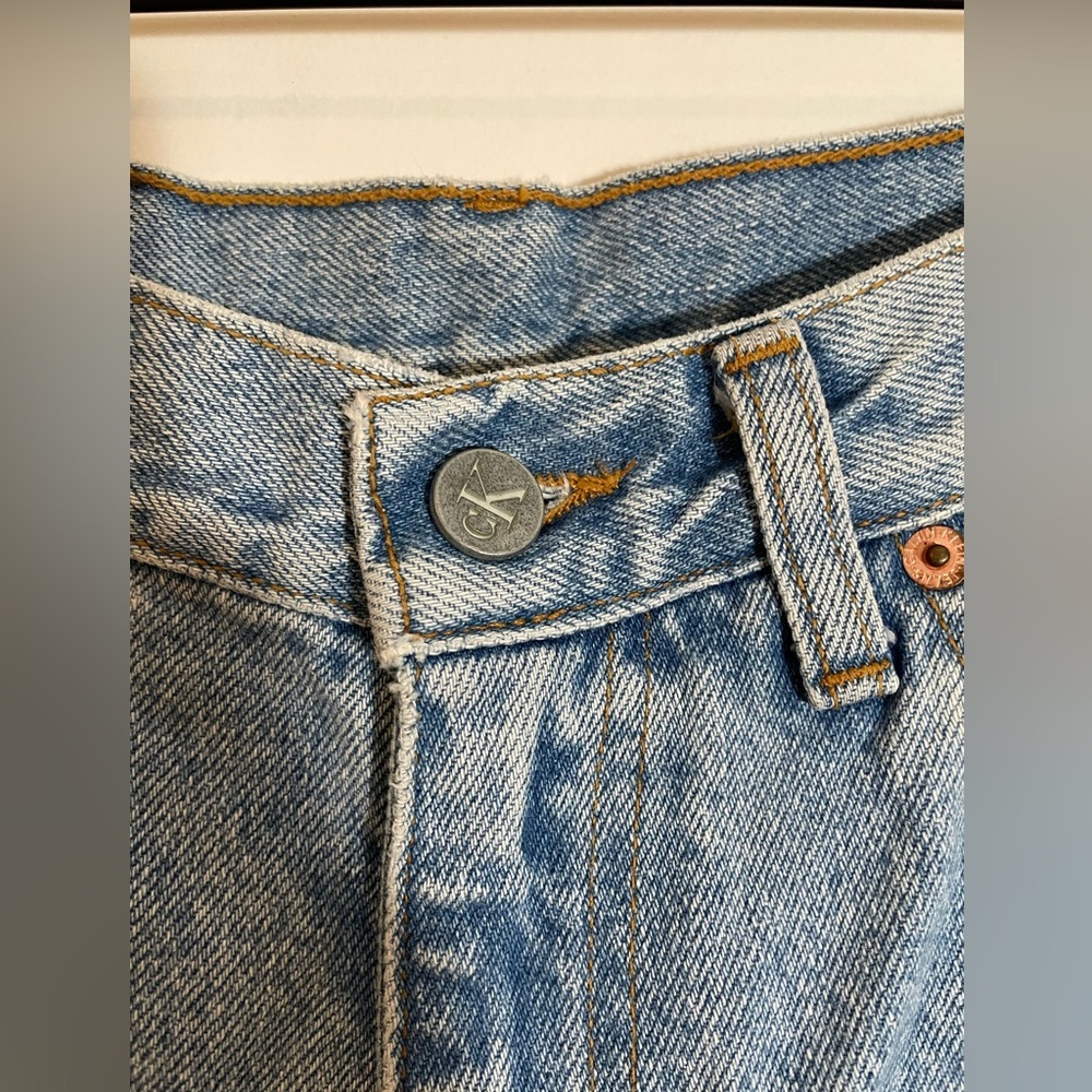 Calvin Klein Vintage 90s Straight Leg Jeans Light Wash High Rise Made USA Sz 12 - Picture 5 of 12